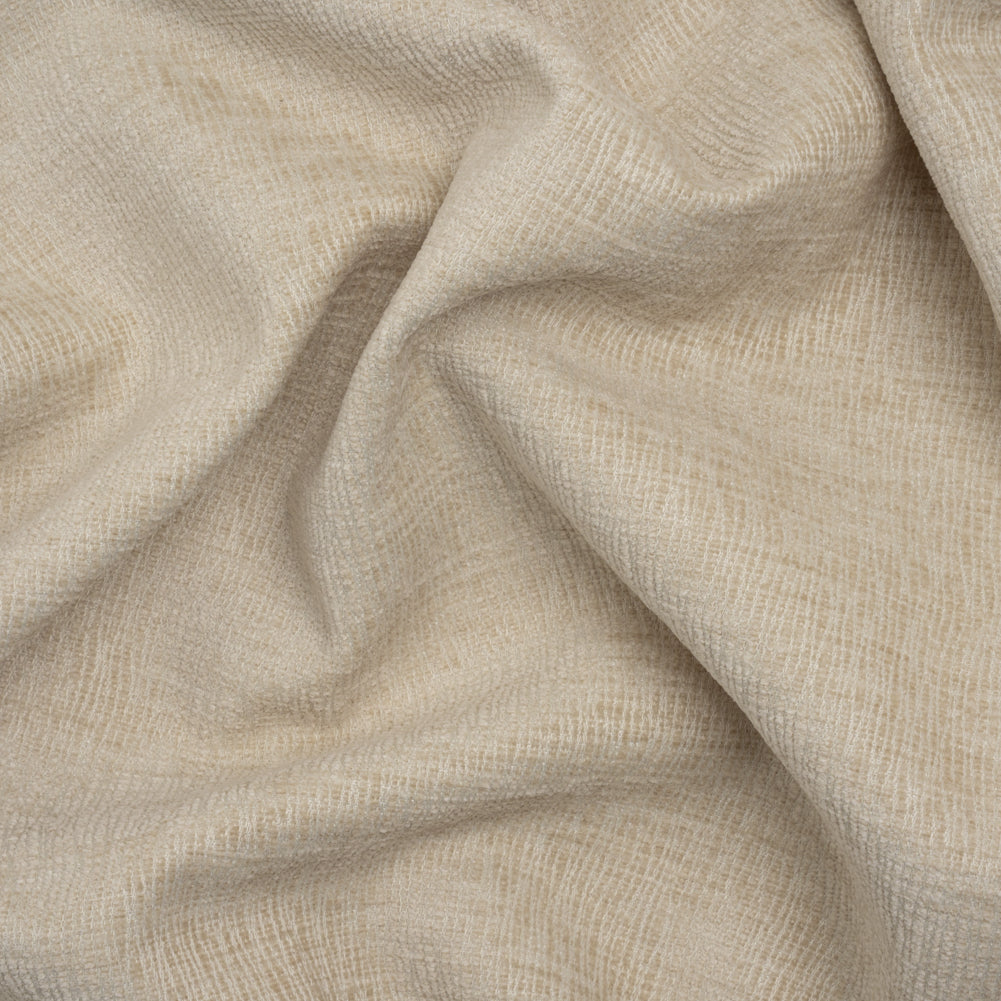 Chenille Upholstery Woven with Latex Backing - Ecru - Lovell Collection Chenille Upholstery Woven with Latex Backing - Ecru - Lovell Collection