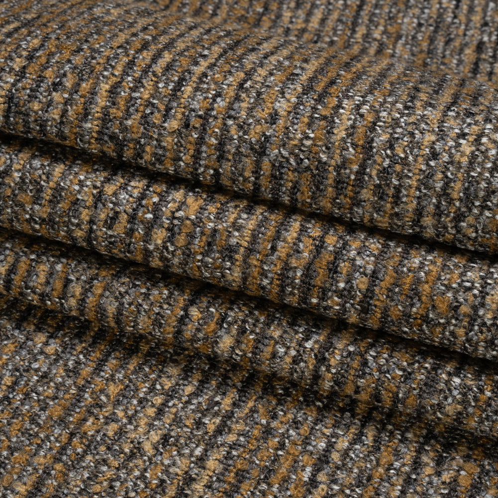 Upholstery Boucle - Walnut Stripes - Valemount Collection Folded Upholstery Boucle - Walnut Stripes - Valemount Collection Folded