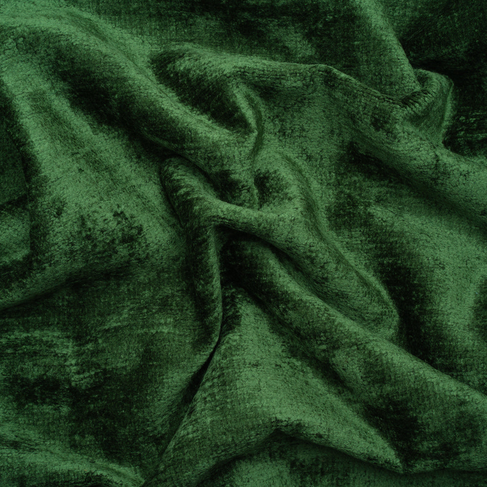 Upholstery Chenille - Emerald Monotone Abstract - Timbrell Collection Upholstery Chenille - Emerald Monotone Abstract - Timbrell Collection