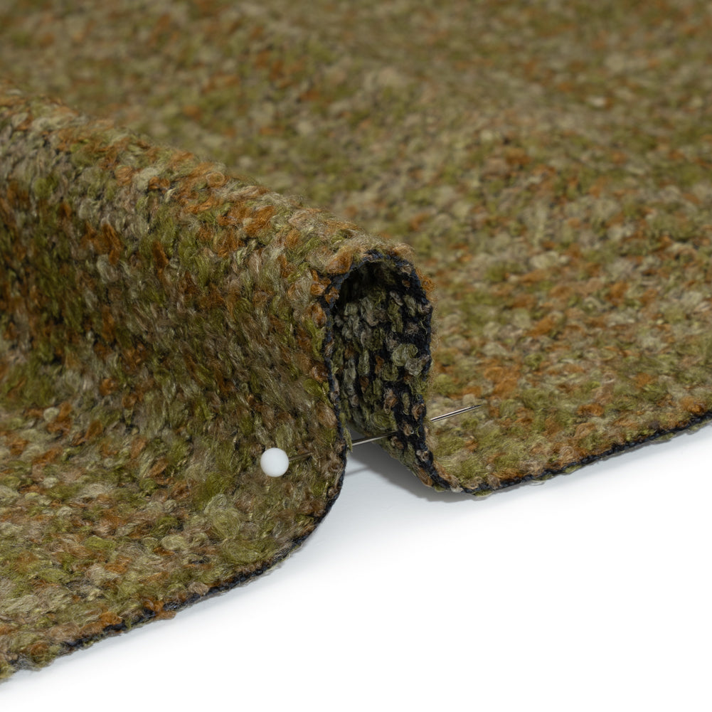 Tweed Upholstery Boucle with Latex Backing - Moss - Algrove Collection Detail Tweed Upholstery Boucle with Latex Backing - Moss - Algrove Collection Detail