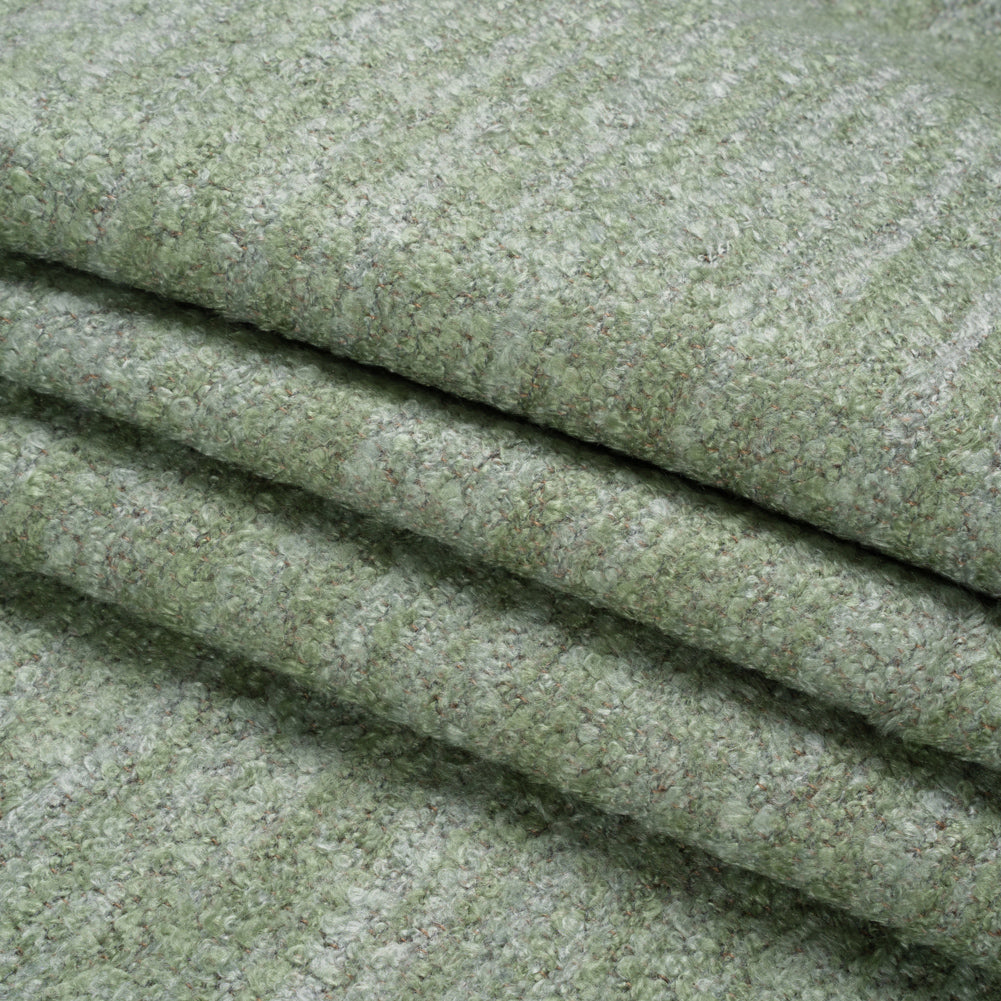 Plush Upholstery Boucle - Seaglass Striated - Avenir Collection Folded Plush Upholstery Boucle - Seaglass Striated - Avenir Collection Folded