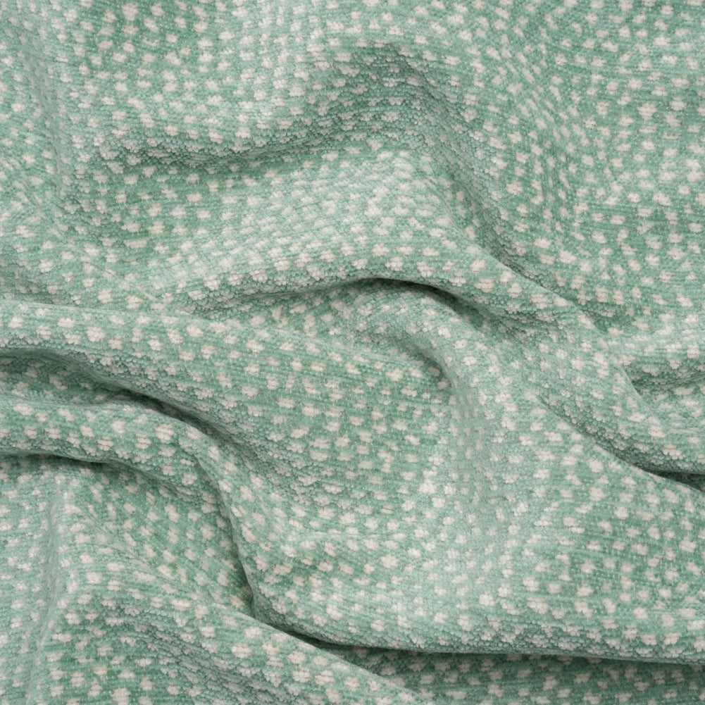 Upholstery Chenille - Aqua Spotted - Remus Collection Upholstery Chenille - Aqua Spotted - Remus Collection