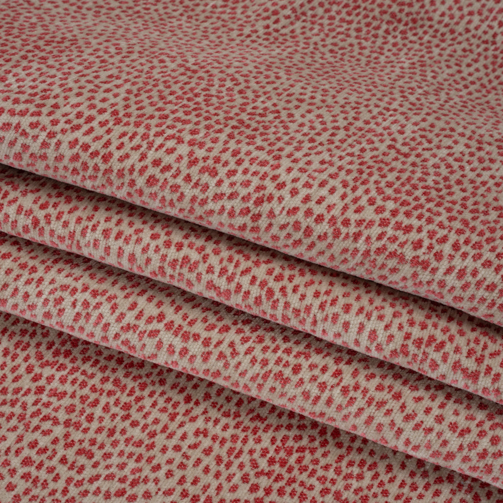 Upholstery Chenille - Carnation Spotted - Remus Collection Folded Upholstery Chenille - Carnation Spotted - Remus Collection Folded