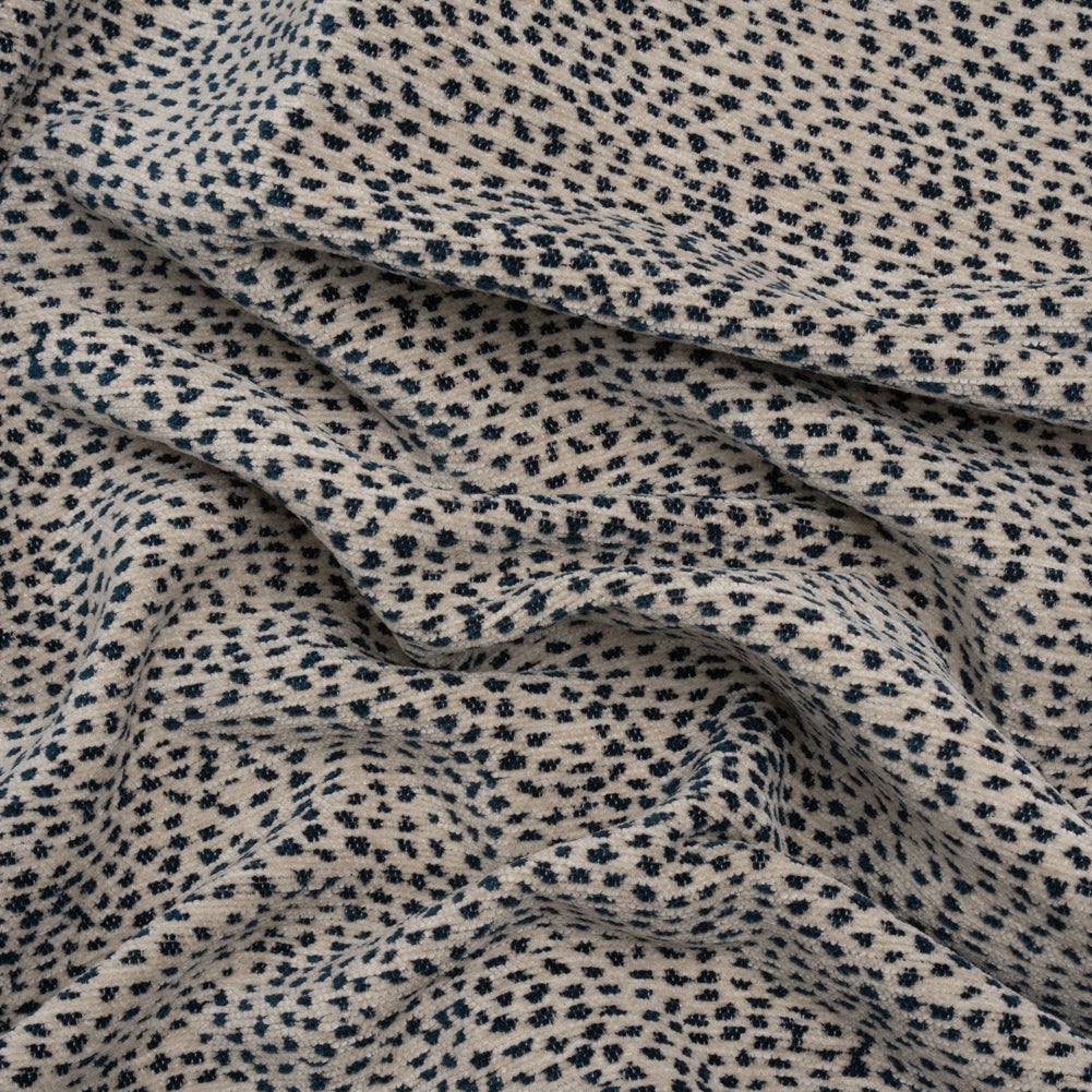 Upholstery Chenille - Indigo Spotted - Remus Collection Upholstery Chenille - Indigo Spotted - Remus Collection