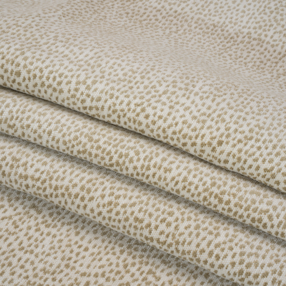 Upholstery Chenille - Parchment Spotted - Remus Collection Folded Upholstery Chenille - Parchment Spotted - Remus Collection Folded