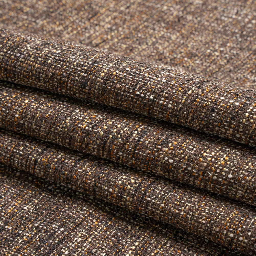 Tweed Upholstery Woven with Latex Backing - Espresso - Heath Collection Folded Tweed Upholstery Woven with Latex Backing - Espresso - Heath Collection Folded