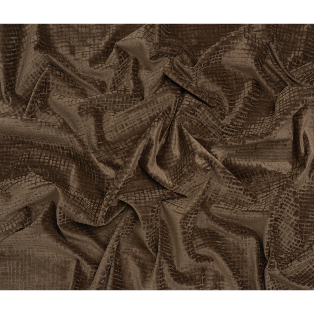 Polyester Upholstery Chenille - Chocolate Grid Texture - Carolina Collection - Full Polyester Upholstery Chenille - Chocolate Grid Texture - Carolina Collection - Full