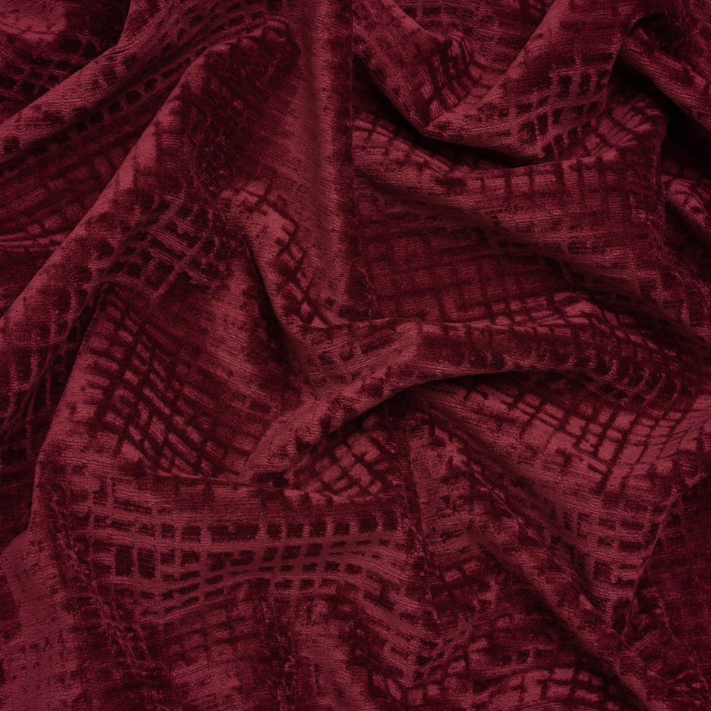 Polyester Upholstery Chenille - Mulberry Grid Texture - Carolina Collection Polyester Upholstery Chenille - Mulberry Grid Texture - Carolina Collection