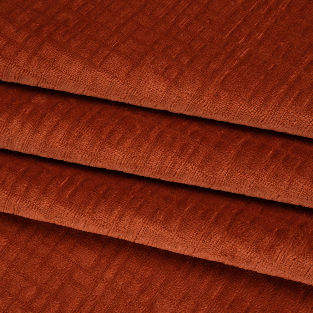 Polyester Upholstery Chenille - Winter Coral Grid Texture - Carolina Collection - Folded Polyester Upholstery Chenille - Winter Coral Grid Texture - Carolina Collection - Folded