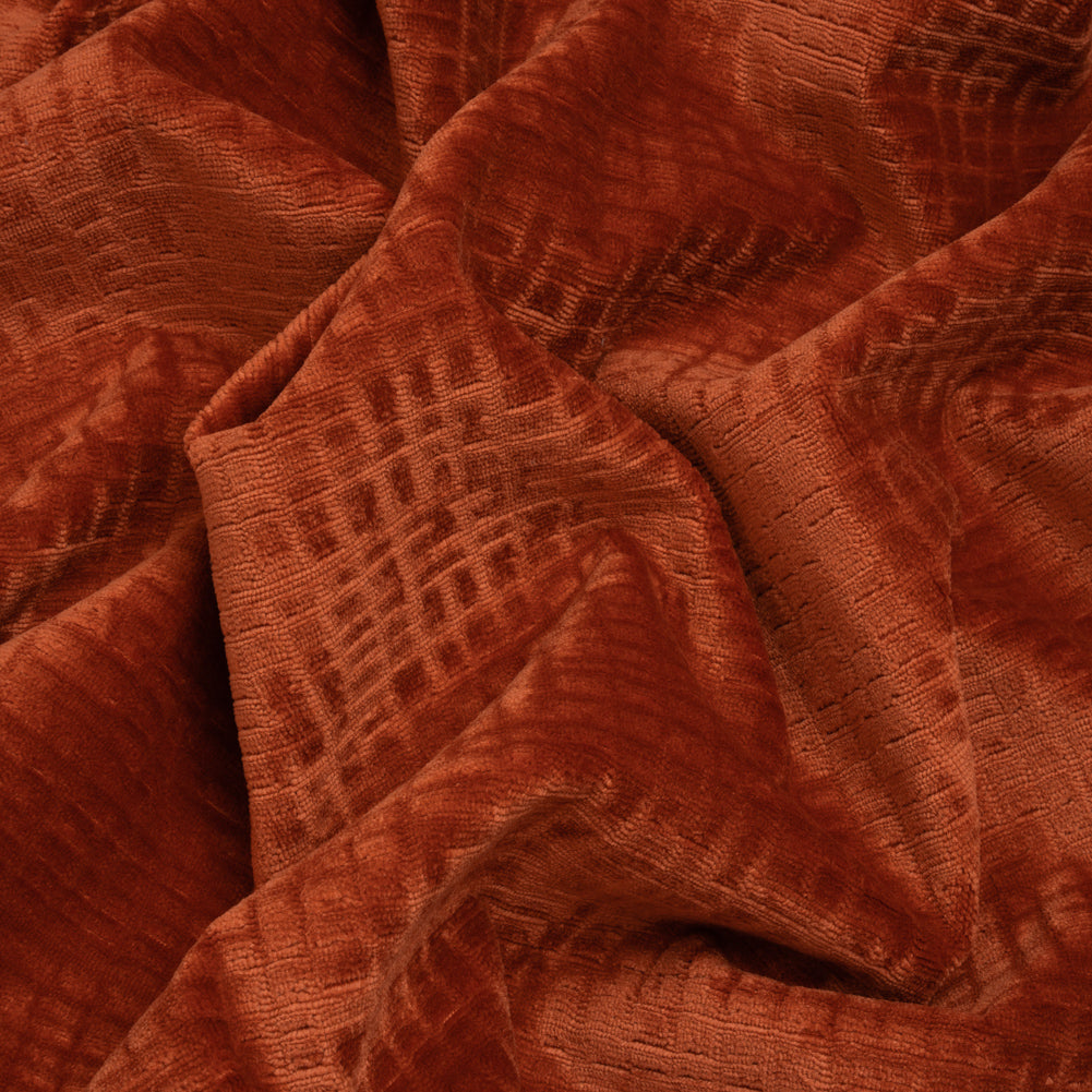 Polyester Upholstery Chenille - Winter Coral Grid Texture - Carolina Collection Polyester Upholstery Chenille - Winter Coral Grid Texture - Carolina Collection