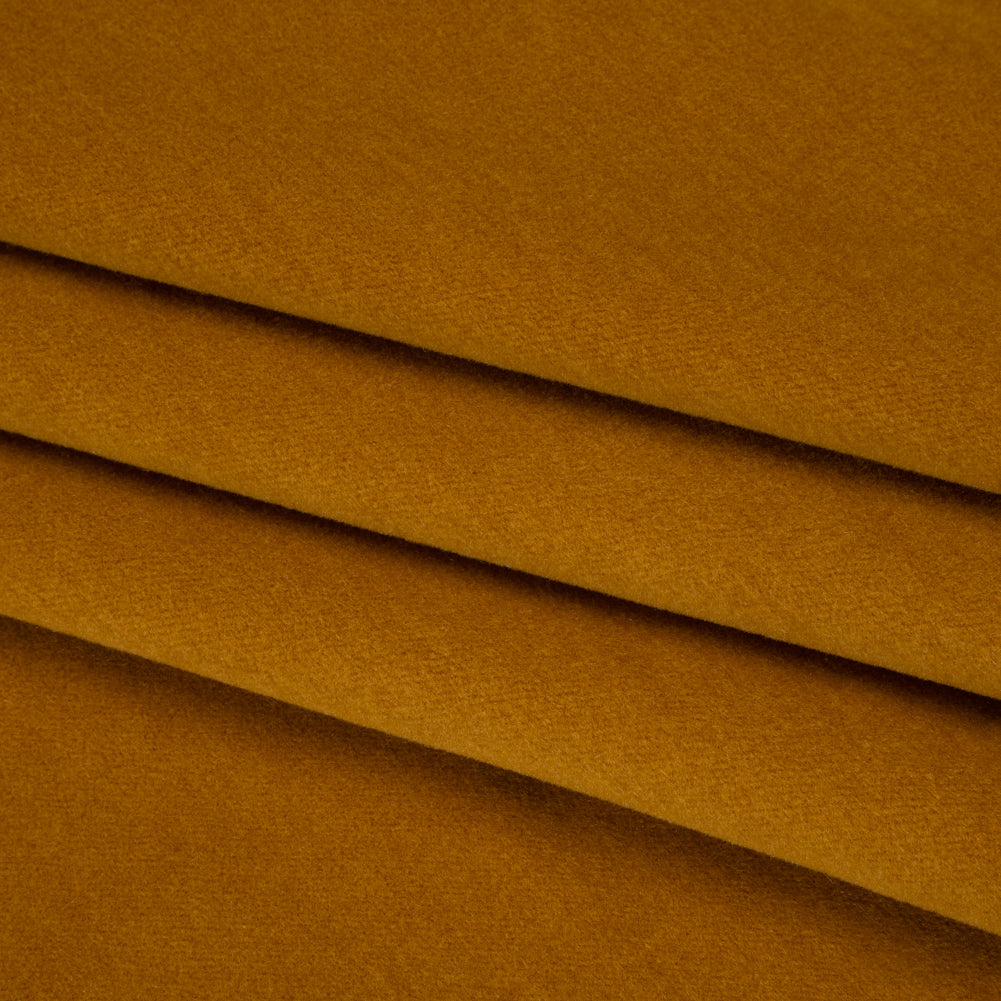 Wool and Cotton Upholstery Velveteen - Ochre - Dakota Collection - Folded Wool and Cotton Upholstery Velveteen - Ochre - Dakota Collection - Folded