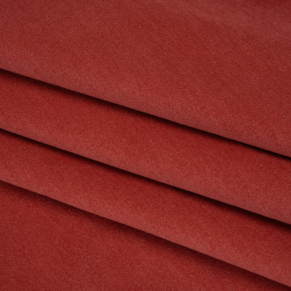 Wool and Cotton Upholstery Velveteen - Rouge - Dakota Collection - Folded Wool and Cotton Upholstery Velveteen - Rouge - Dakota Collection - Folded