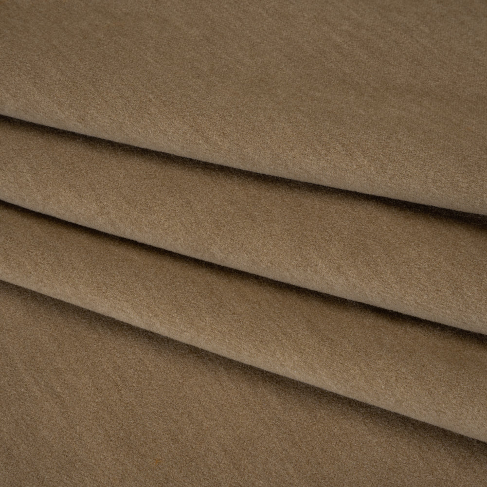 Wool and Cotton Upholstery Velveteen - Taupe - Dakota Collection - Folded Wool and Cotton Upholstery Velveteen - Taupe - Dakota Collection - Folded