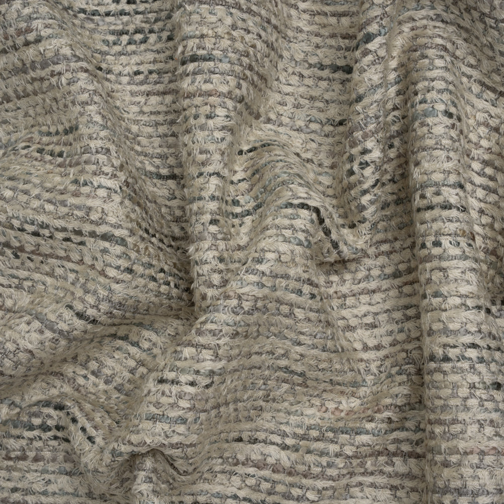 Recycled Olefin and Acrylic Upholstery Boucle and Chenille Tweed - Platinum Stripes - Virginia Collection Recycled Olefin and Acrylic Upholstery Boucle and Chenille Tweed - Platinum Stripes - Virginia Collection