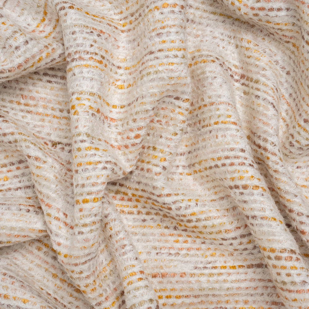 Recycled Olefin and Acrylic Upholstery Boucle and Chenille Tweed - Turmeric Root Stripes - Virginia Collection Recycled Olefin and Acrylic Upholstery Boucle and Chenille Tweed - Turmeric Root Stripes - Virginia Collection