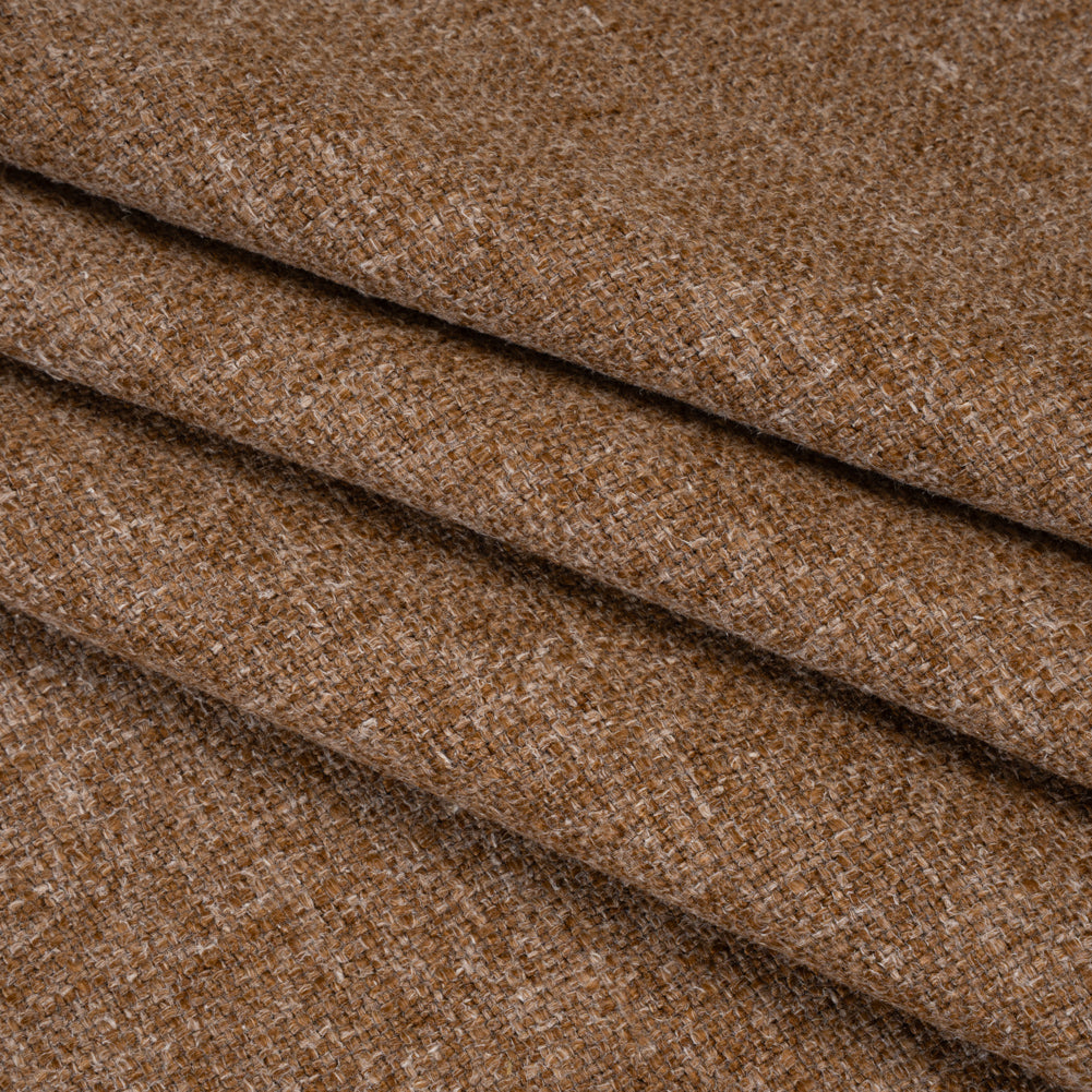 Polyester and Linen Textured Upholstery Woven - Walnut - Georgia Collection - Folded Polyester and Linen Textured Upholstery Woven - Walnut - Georgia Collection - Folded