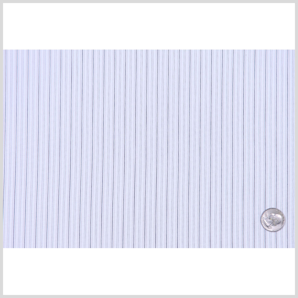 Cool White Striped Stretch Cotton Shirting Full Cool White Striped Stretch Cotton Shirting Full