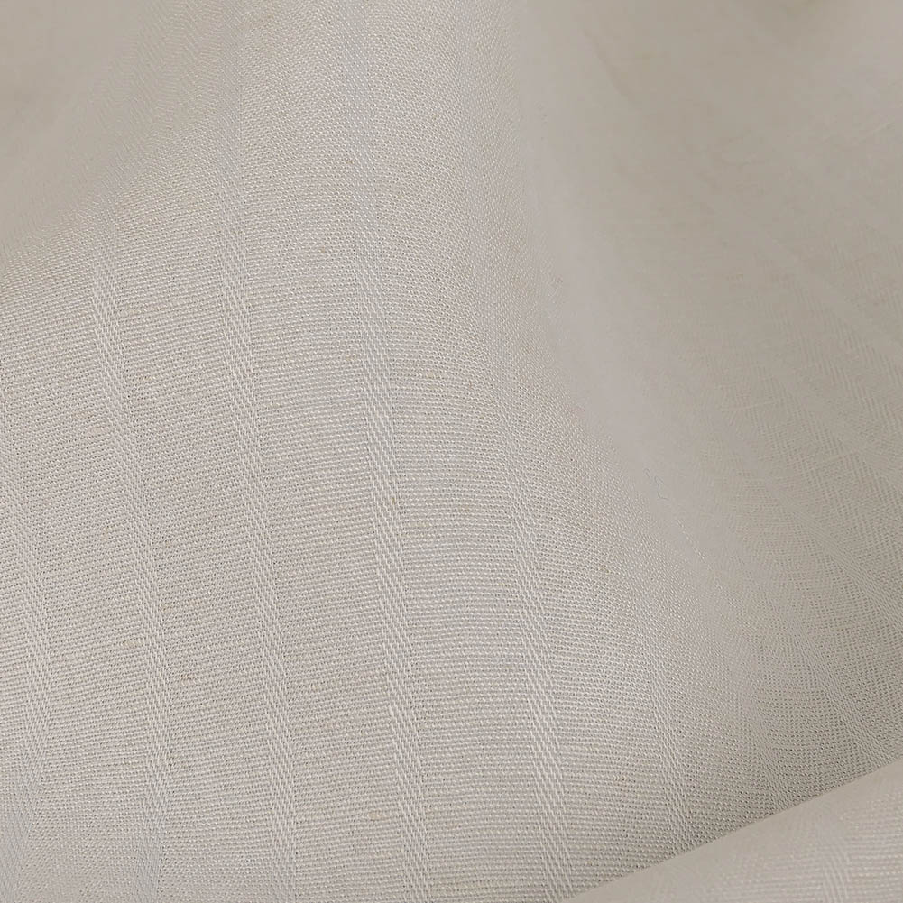 Ivory Twill Striped Linen and Rayon Woven Detail Ivory Twill Striped Linen and Rayon Woven Detail