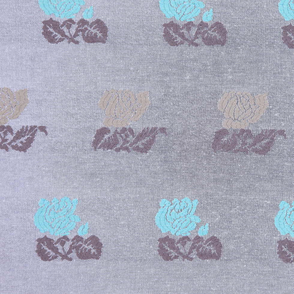 Italian Chinchilla, Sea Blue and Flint Gray Floral Jacquard Italian Chinchilla, Sea Blue and Flint Gray Floral Jacquard