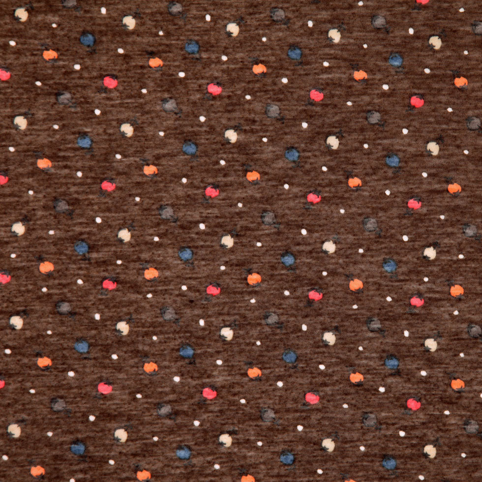 Italian Carob Brown Printed Tissue-Weight Jersey Italian Carob Brown Printed Tissue-Weight Jersey