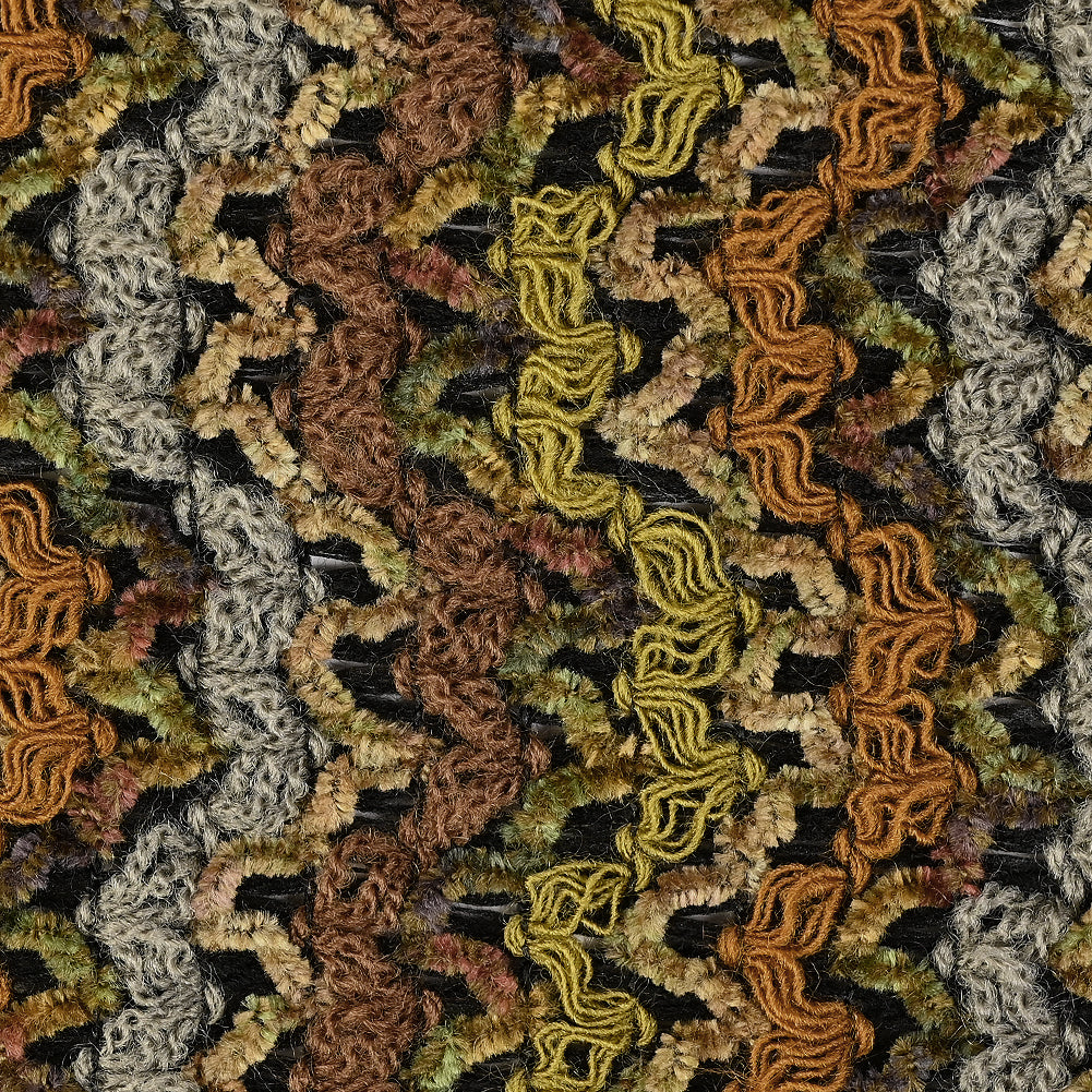 Avocado, Mustard and Steel Blue Textured Loosely Woven Novelty Detail Avocado, Mustard and Steel Blue Textured Loosely Woven Novelty Detail