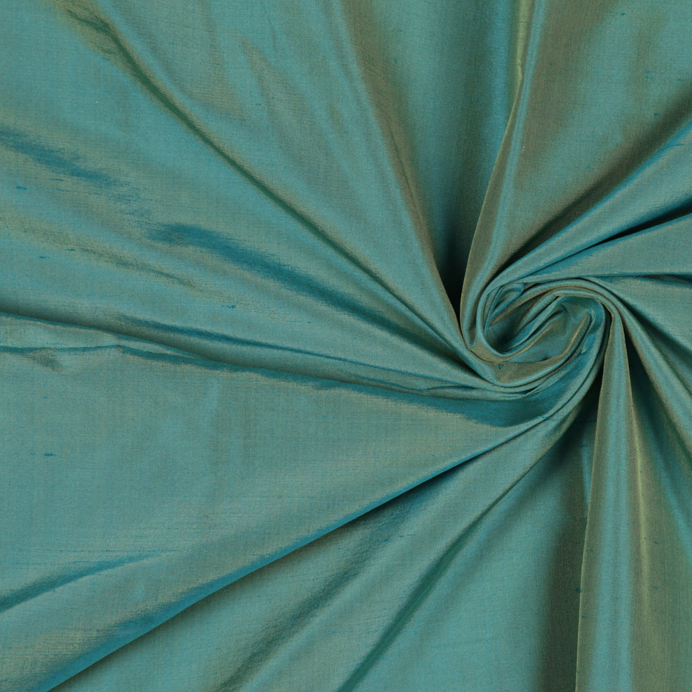 Silk Shantung - Iridescent Turquoise and Yellow - Shantung Collection Silk Shantung - Iridescent Turquoise and Yellow - Shantung Collection