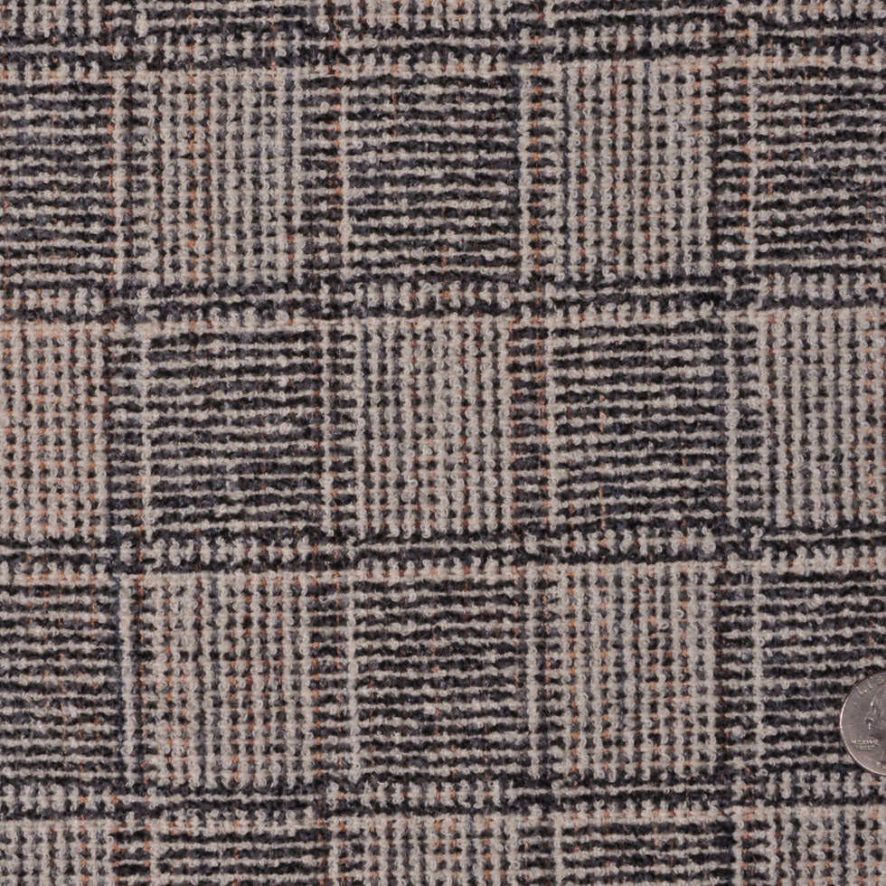 Natural/Gray/Black Plaid Wool Boucle Natural/Gray/Black Plaid Wool Boucle