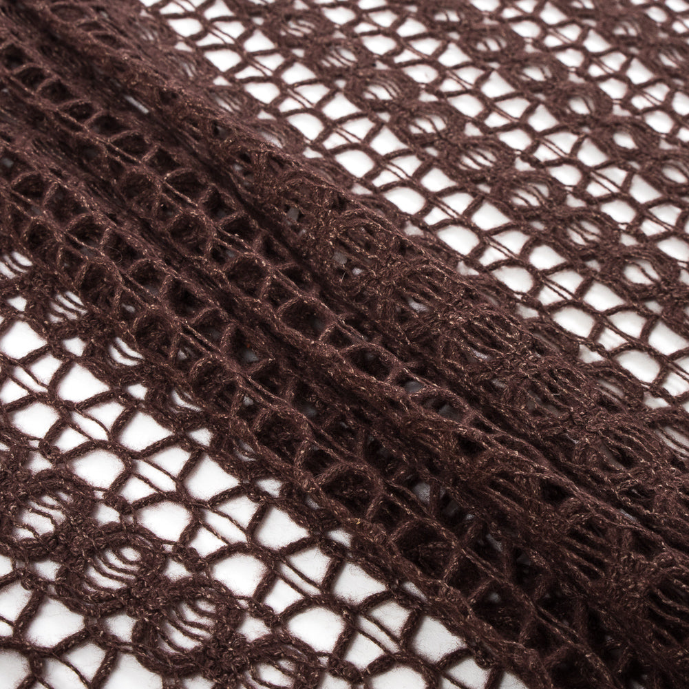 Brown Wool Blended Novelty Knit Detail Brown Wool Blended Novelty Knit Detail