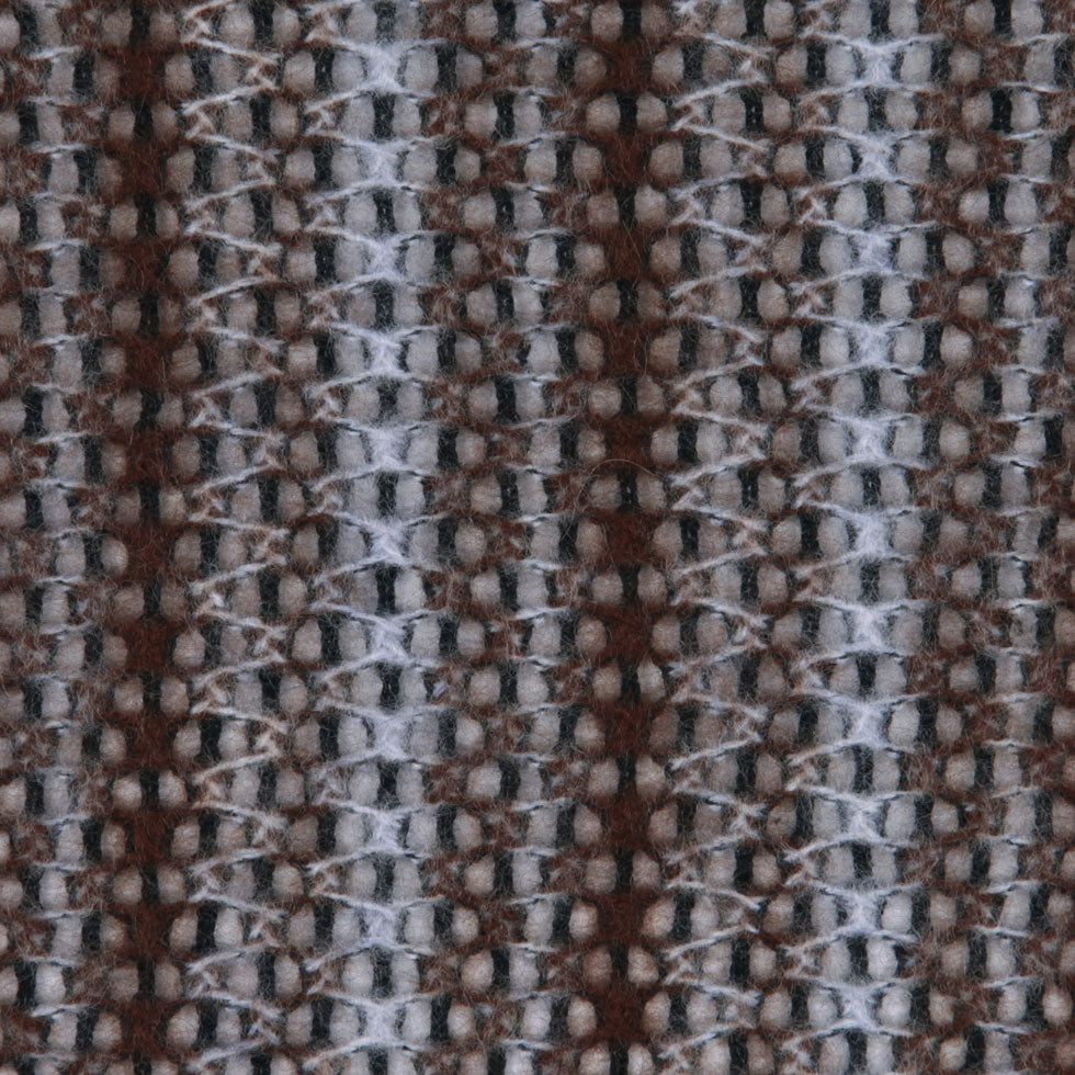 Brown/White/Black Striped Wool-Acrylic Knit Detail Brown/White/Black Striped Wool-Acrylic Knit Detail