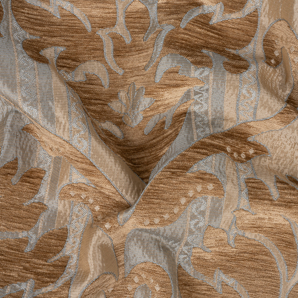 Driftwood/Duck Egg Damask Chenille Driftwood/Duck Egg Damask Chenille
