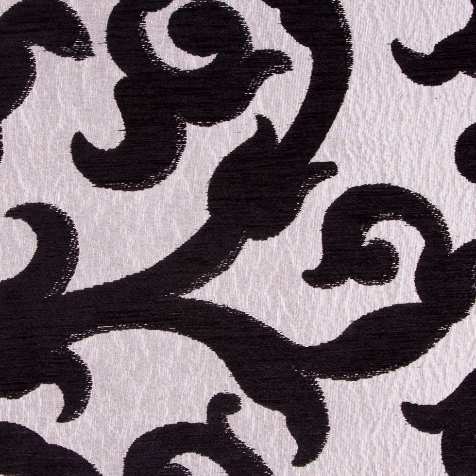 Black/Silver Classical Chenille Detail Black/Silver Classical Chenille Detail