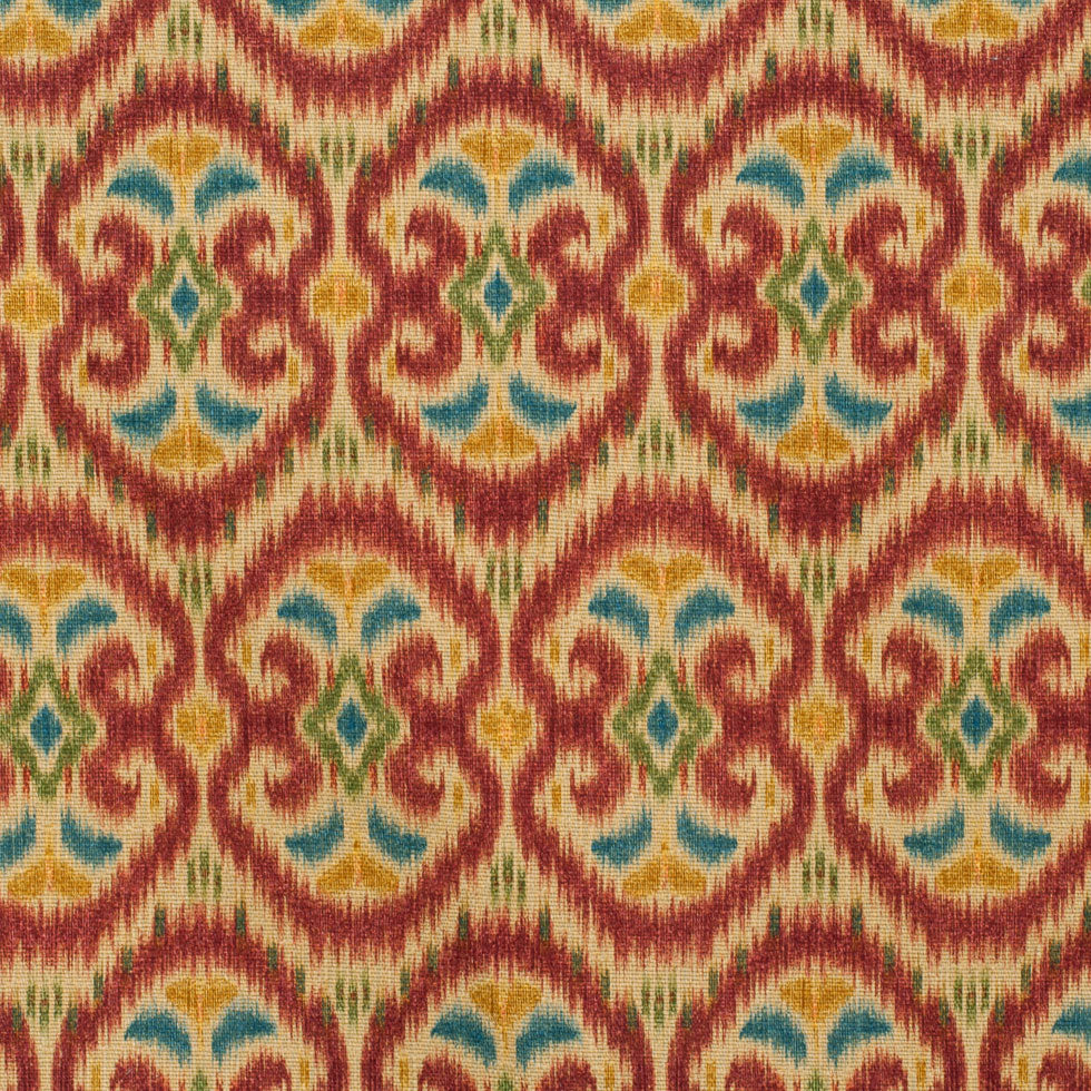 Beige & Red Gem Ikat Prints Beige & Red Gem Ikat Prints