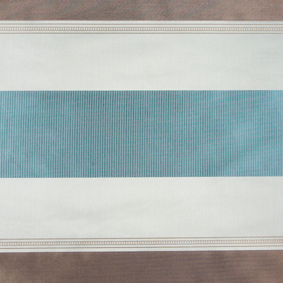 Turquoise/Taupe Stripes Woven Detail Turquoise/Taupe Stripes Woven Detail