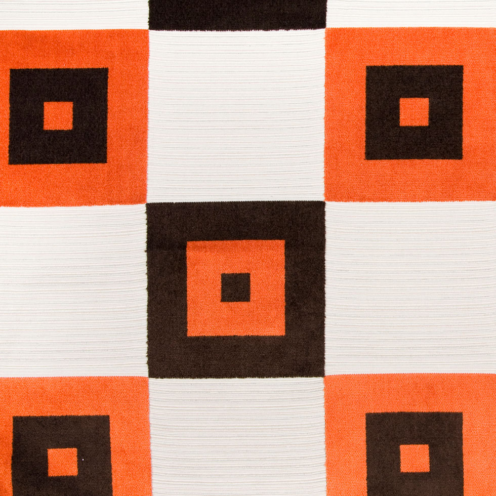 Natural/Chocolate/Orange Geometric Chenille Natural/Chocolate/Orange Geometric Chenille