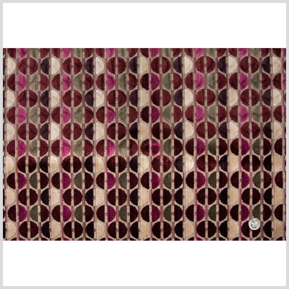 Burgundy/Stone Polka Dots Chenille Full Burgundy/Stone Polka Dots Chenille Full