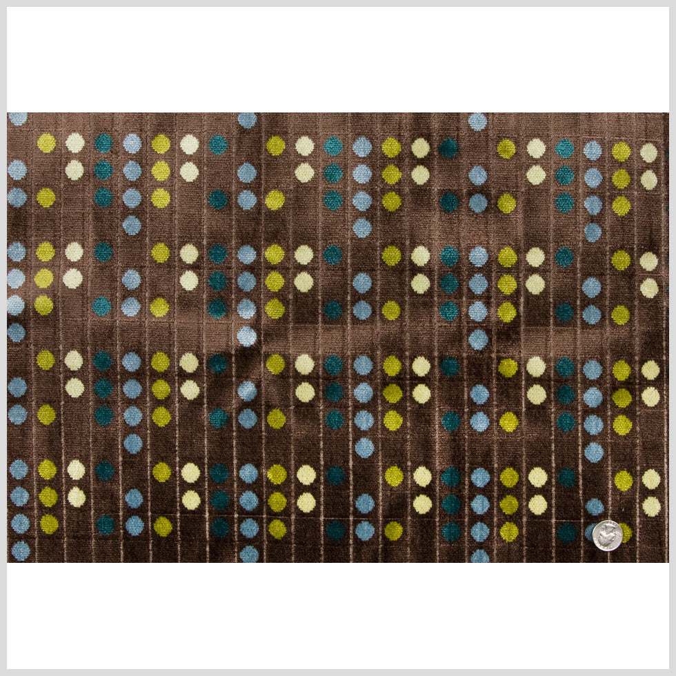 Brown/Blue Polka Dots Chenille Full Brown/Blue Polka Dots Chenille Full