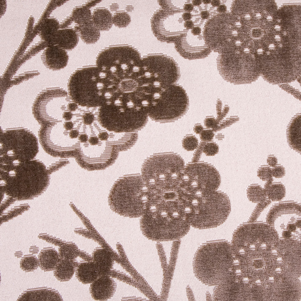 Chocolate/Beige Floral Chenille Detail Chocolate/Beige Floral Chenille Detail