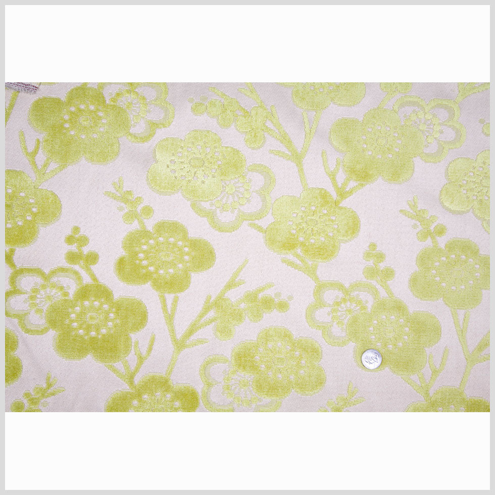 Citron/Beige Floral Chenille Full Citron/Beige Floral Chenille Full
