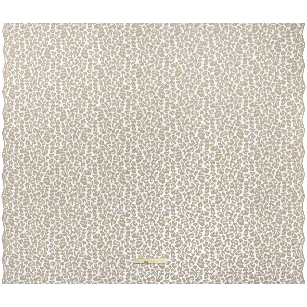 Metallic Raschel Lace with Finished Edges - Sandstone Leopard Spots - Full Metallic Raschel Lace with Finished Edges - Sandstone Leopard Spots - Full