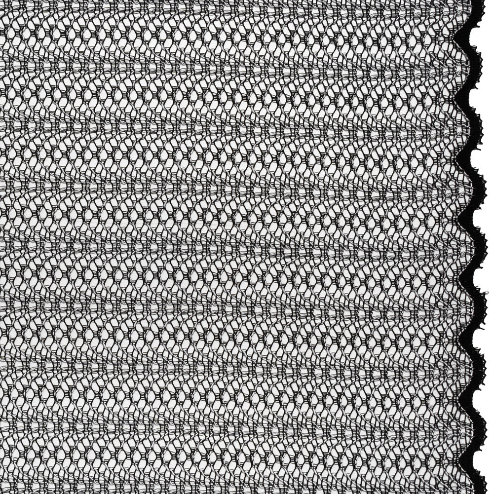 Rayon and Nylon Corded Lace with Little Scallop Finished Edges - Black and White Archway Stripes Rayon and Nylon Corded Lace with Little Scallop Finished Edges - Black and White Archway Stripes