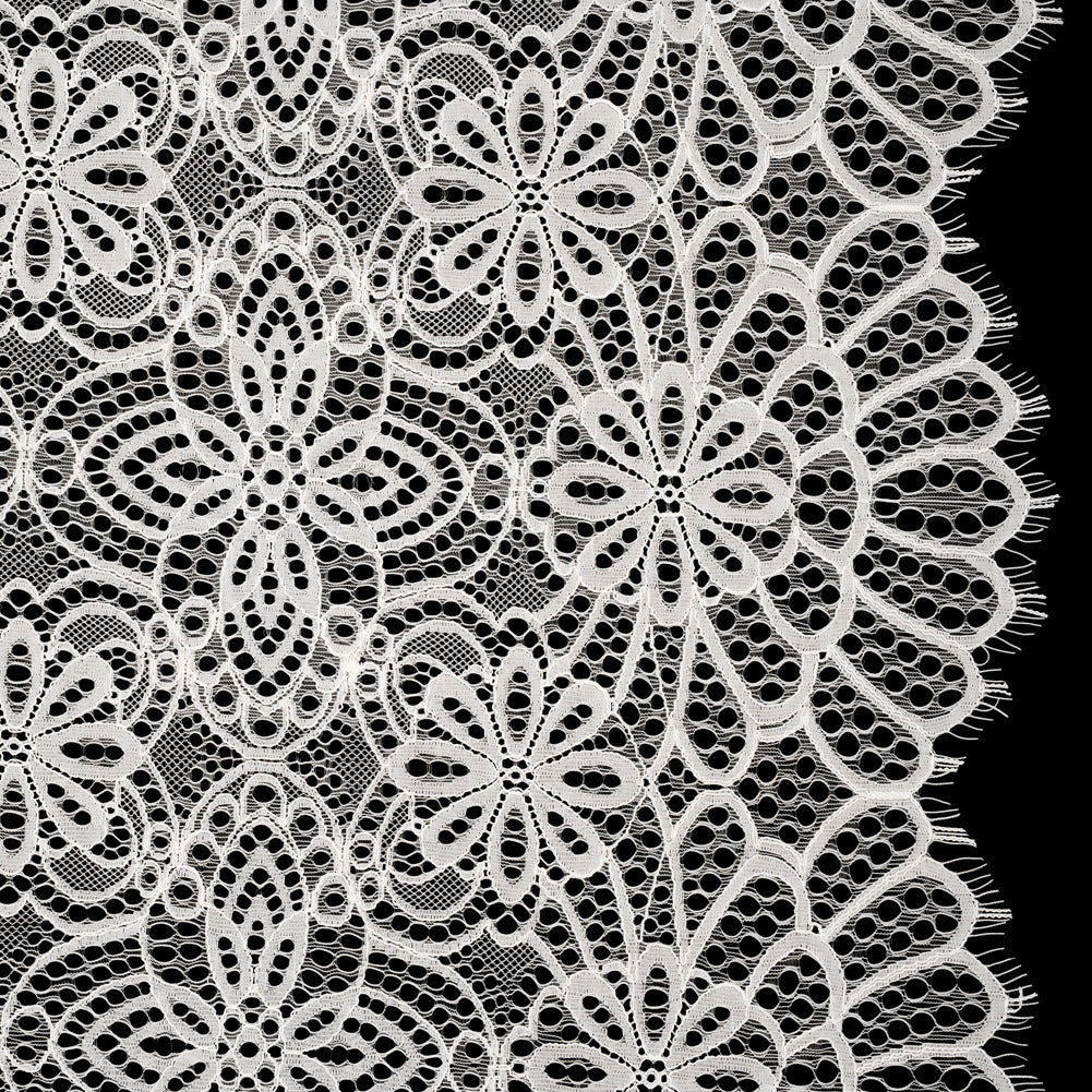 Corded Lace with Finished Edges - Ivory Radiant Floral Corded Lace with Finished Edges - Ivory Radiant Floral