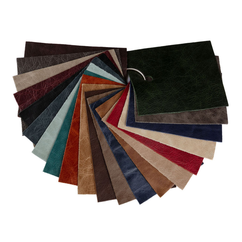 Madeira Italian Mustard Aniline Dyed Waxed Top Grain Cow Leather Hide Folded Madeira Italian Mustard Aniline Dyed Waxed Top Grain Cow Leather Hide Folded