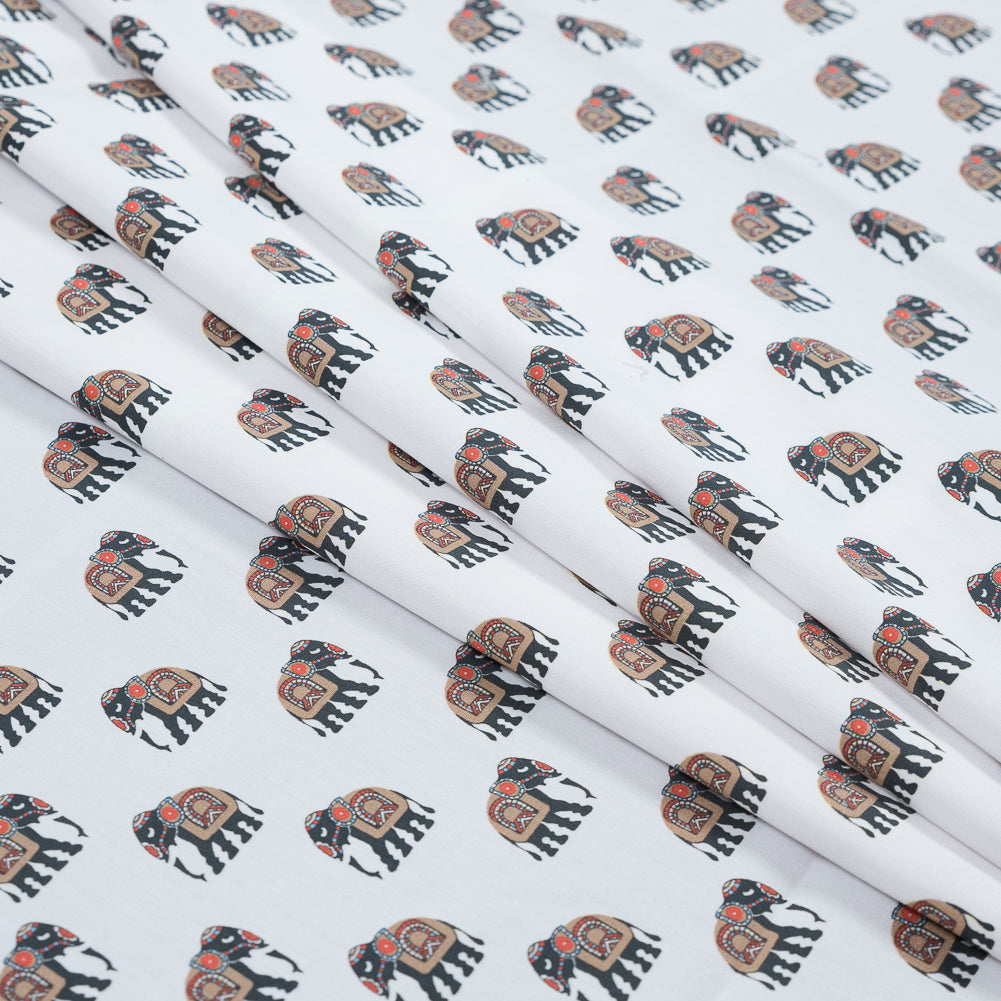 Mood Exclusive Le Cirque Charmant Elephant Printed Cotton Poplin - Folded Mood Exclusive Le Cirque Charmant Elephant Printed Cotton Poplin - Folded