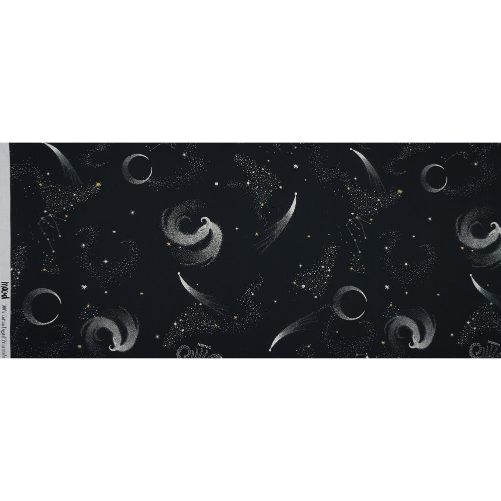 Cotton Voile - Black Celestial - Path of Apollo Print - Mood Exclusive Gaia Collection - Full Cotton Voile - Black Celestial - Path of Apollo Print - Mood Exclusive Gaia Collection - Full