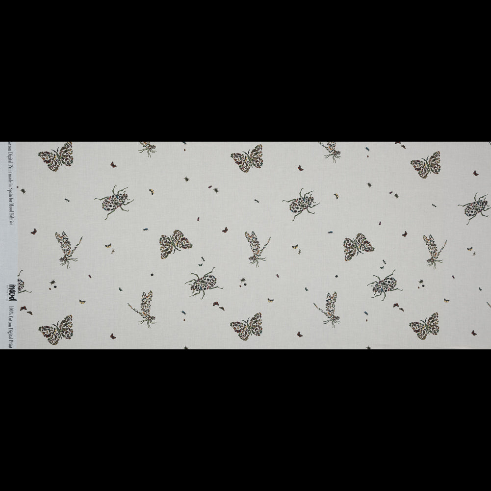 Cotton Voile - Floral Beetles and Butterflies - Tithonus' Lament Print - Mood Exclusive Gaia Collection - Full Cotton Voile - Floral Beetles and Butterflies - Tithonus' Lament Print - Mood Exclusive Gaia Collection - Full