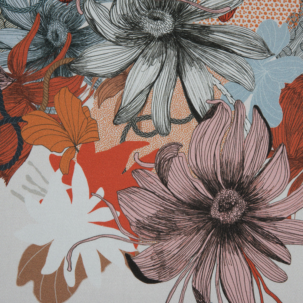 Stretch Cotton Sateen Panel - Pink Floral - Port Havana Print - Mood Exclusive Aloha Collection - Detail Stretch Cotton Sateen Panel - Pink Floral - Port Havana Print - Mood Exclusive Aloha Collection - Detail