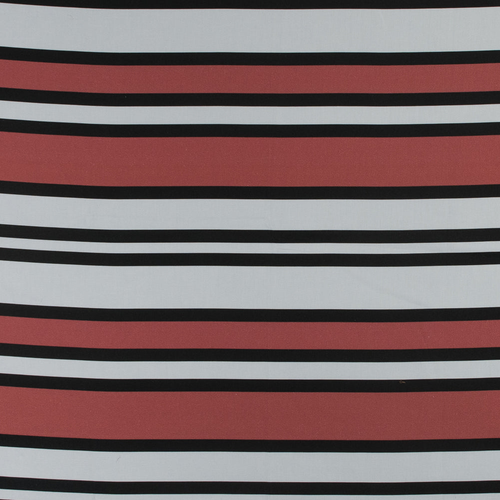 Stretch Cotton Sateen - Coral and White Stripes - Aina Stripe Print - Mood Exclusive Aloha Collection Stretch Cotton Sateen - Coral and White Stripes - Aina Stripe Print - Mood Exclusive Aloha Collection