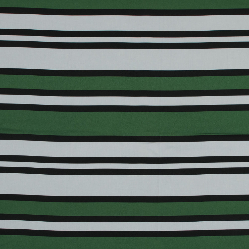 Stretch Cotton Sateen - Green and White Stripes - Aina Stripe Print - Mood Exclusive Aloha Collection Stretch Cotton Sateen - Green and White Stripes - Aina Stripe Print - Mood Exclusive Aloha Collection