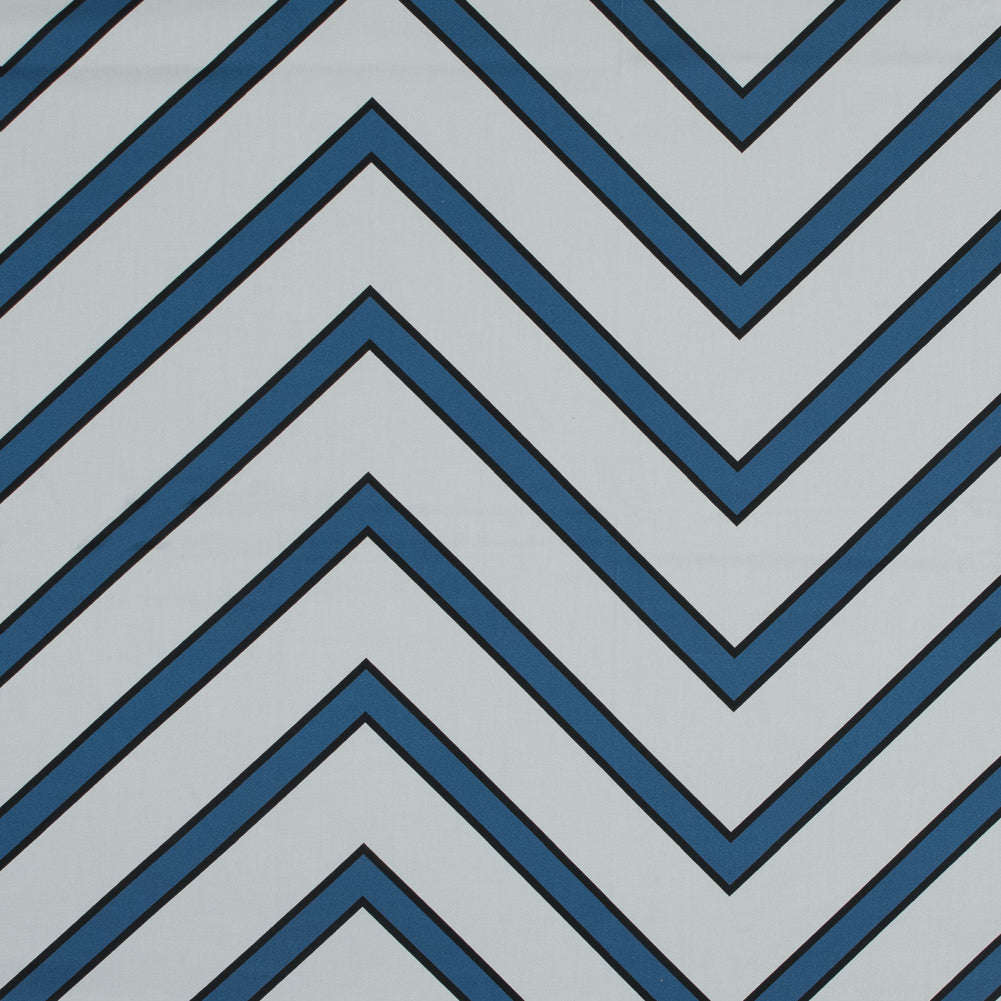 Stretch Cotton Sateen - Blue Chevrons - Mood Exclusive Hele Zig-Zag Print Stretch Cotton Sateen - Blue Chevrons - Mood Exclusive Hele Zig-Zag Print