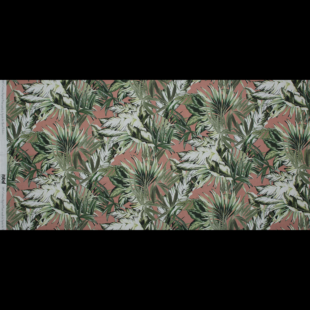 Cotton Voile - Pink and Green Palm Leaves - Triumph of Clarity Print - Mood Exclusive Key Largo Collection - Full Cotton Voile - Pink and Green Palm Leaves - Triumph of Clarity Print - Mood Exclusive Key Largo Collection - Full